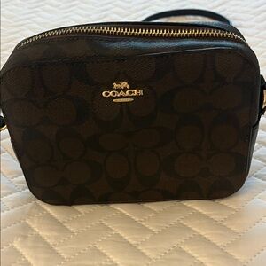 Coach Dark Brown Logo Jaime  Crossbody Bag